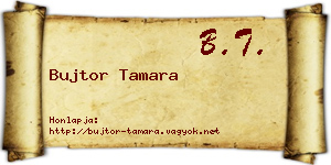 Bujtor Tamara névjegykártya